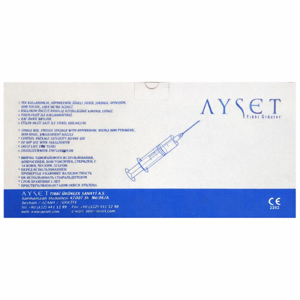 Ayset Beslenme Enjektörü 50 cc 3 Parça Çam Uçlu 70'li